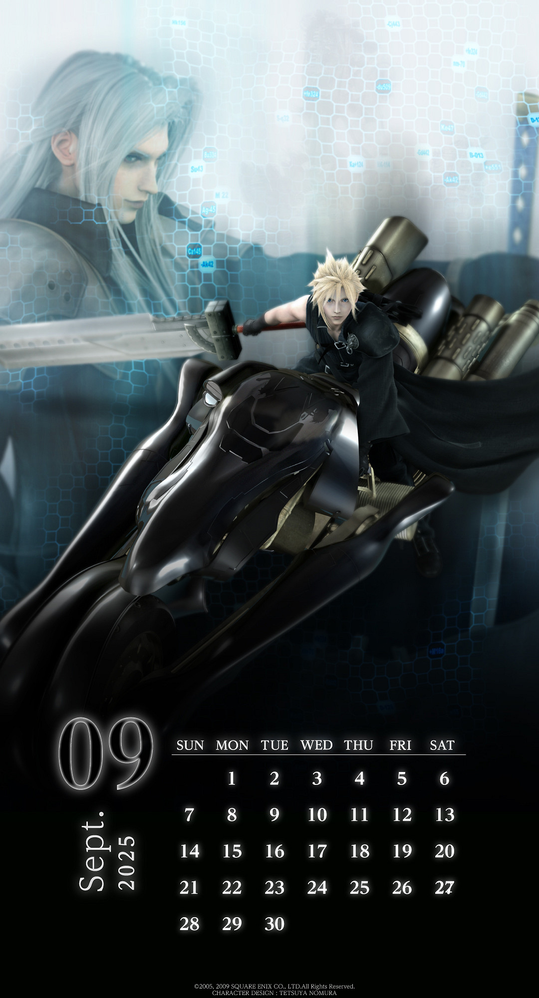 《最終幻想7RE》9月日曆壁紙：三戰士手握破壞神！