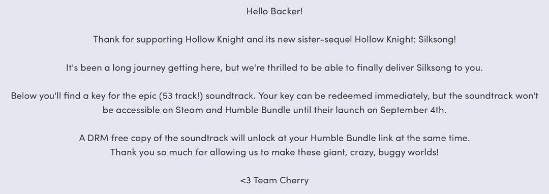 前作的兩倍多！《空洞騎士：絲之歌》OST曲目數量曝光