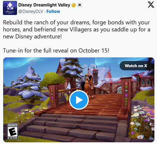 《迪士尼夢幻星谷》11月推出新DLC：引入馬匹系統