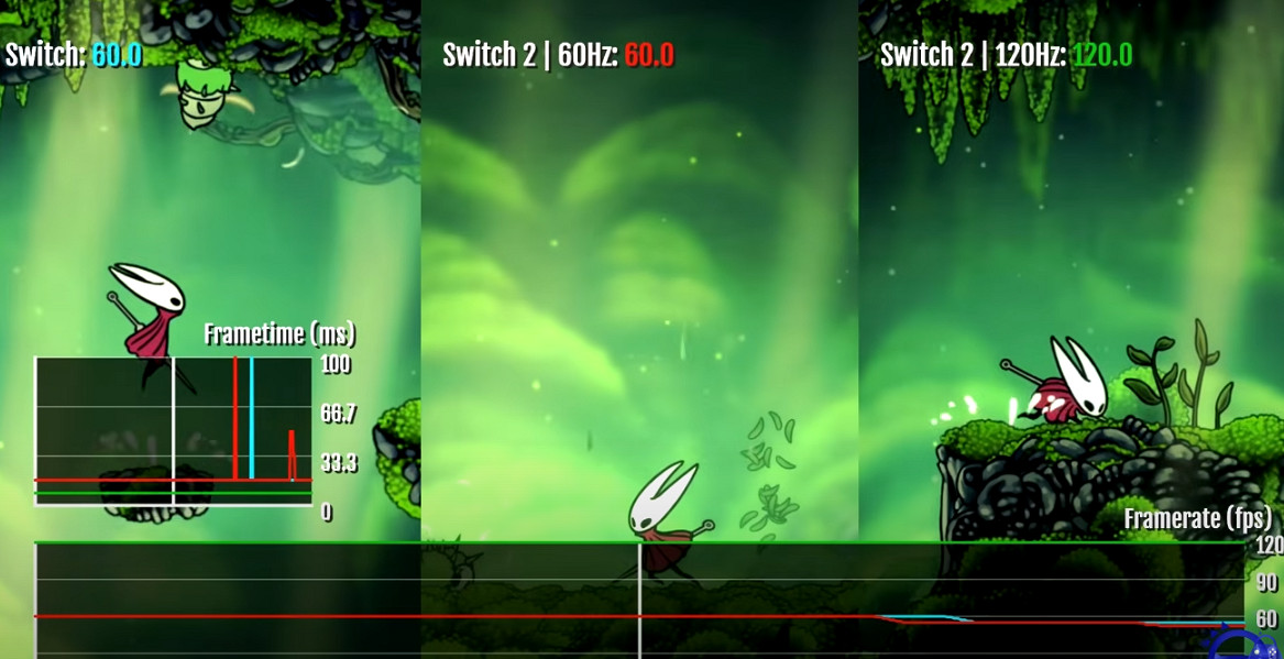 顯著提升!《空洞騎士：絲之歌》NS2版與初代版表現對比