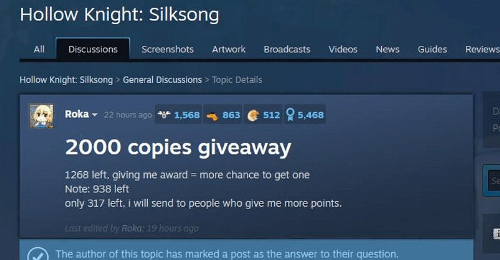 騙子假贈《絲之歌》騙Steam點數!已遭V社"正義執行" 騙子假贈《絲之歌》騙Steam點數!已遭V社"正義執行"