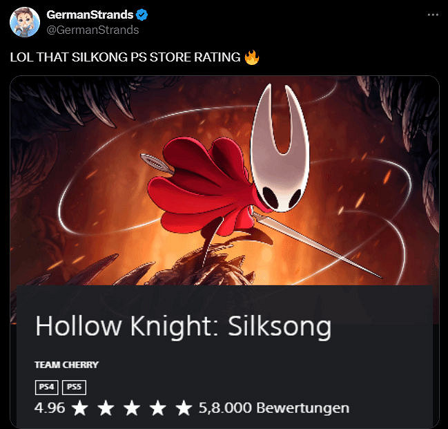 接近滿分!《空洞騎士:絲之歌》PS商店獲4.96評分 接近滿分!《空洞騎士:絲之歌》PS商店獲4.96評分