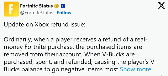 Epic回應《堡壘之夜》資產異常扣除:系退款漏洞追償 Epic回應《堡壘之夜》資產異常扣除:系退款漏洞追償