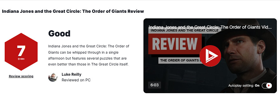 《奪寶奇兵》DLC“巨人教團”IGN 7分：短小但精悍！