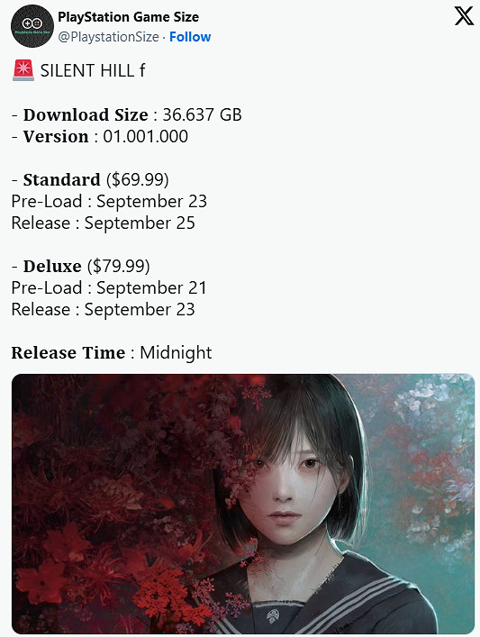 《沉默之丘f》預載時間及容量公布!豪華版提前兩天解鎖 《沉默之丘f》預載時間及容量公布!豪華版提前兩天解鎖