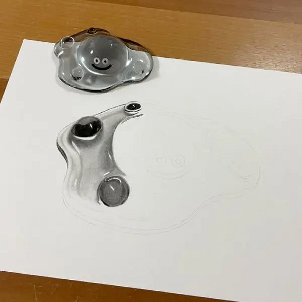 超寫實!畫師用鉛筆繪製《勇者鬥惡龍》金屬史萊姆 超寫實!畫師用鉛筆繪製《勇者鬥惡龍》金屬史萊姆