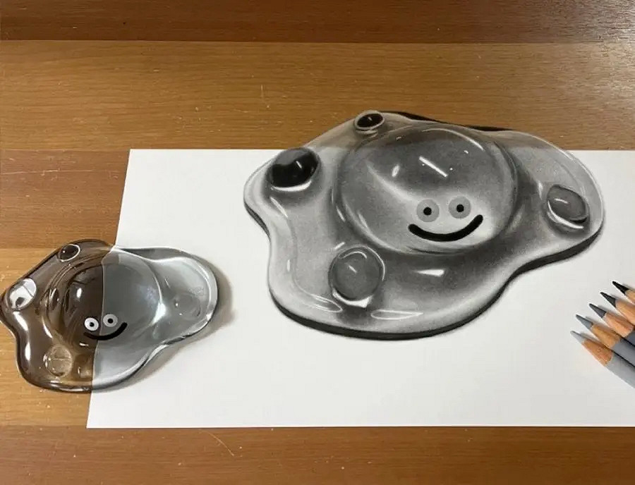 超寫實!畫師用鉛筆繪製《勇者鬥惡龍》金屬史萊姆 超寫實!畫師用鉛筆繪製《勇者鬥惡龍》金屬史萊姆