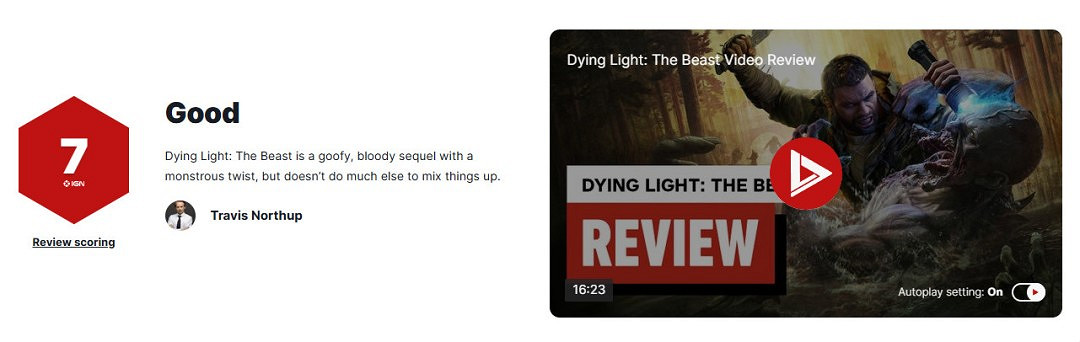 《垂死之光:困獸》IGN 7分:素質佳 整體突破性不足 《垂死之光:困獸》IGN 7分:素質佳 整體突破性不足