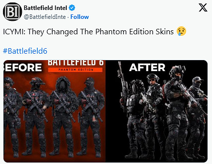 《戰地風雲2042》魅影版皮膚被指發售前暗改!玩家退款抗議 《戰地風雲2042》魅影版皮膚被指發售前暗改!玩家退款抗議