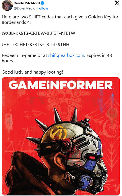 《邊緣禁地4》發布限時SHiFT程式碼！每組都可兌金鑰匙
