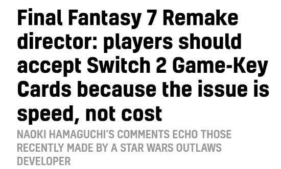《FF7RE》總監回應NS2鑰匙卡爭議:希望玩家逐漸接受 《FF7RE》總監回應NS2鑰匙卡爭議:希望玩家逐漸接受