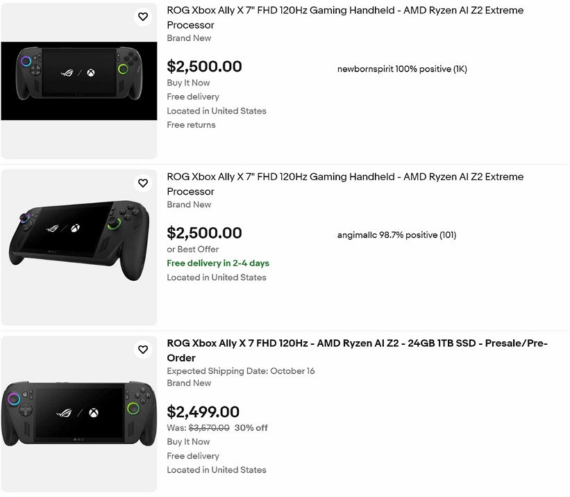 預購秒罄引發黃牛狂歡，Xbox新掌機被炒至近兩萬元