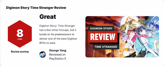 《數碼寶貝物語 時空異客》IGN8分 系列最佳RPG之一 《數碼寶貝物語 時空異客》IGN8分 系列最佳RPG之一