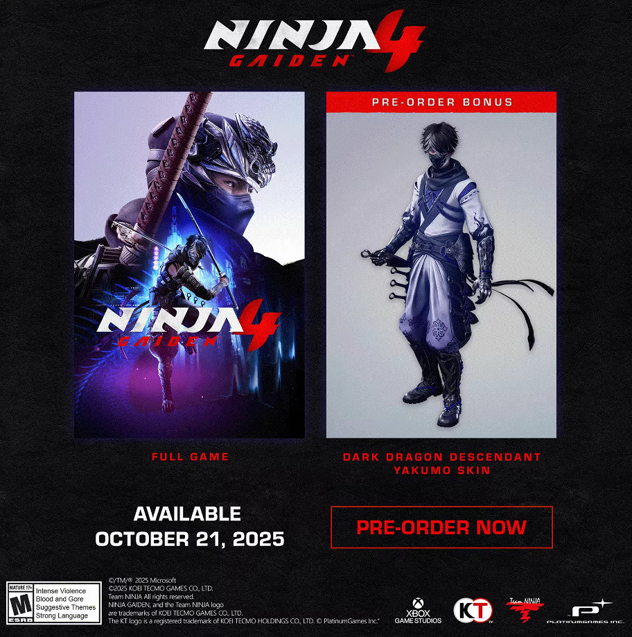 《忍者外傳4》預購及豪華版獎勵,買就送主角超帥皮膚 《忍者外傳4》預購及豪華版獎勵,買就送主角超帥皮膚