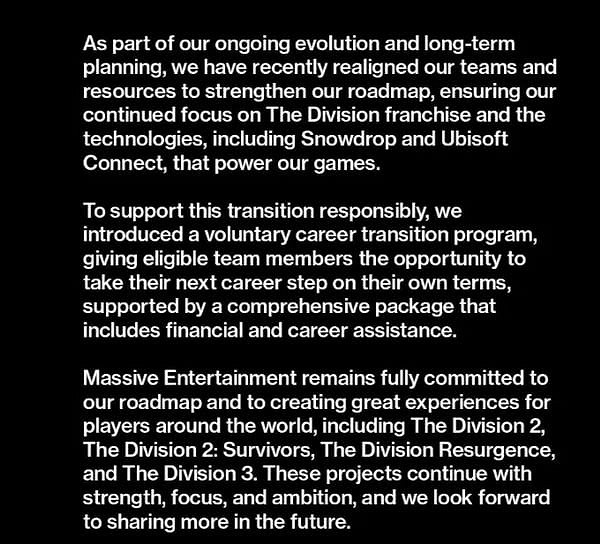 《全境封鎖》工作室Massive裁員 騰訊入股後持續重組 《全境封鎖》工作室Massive裁員 騰訊入股後持續重組