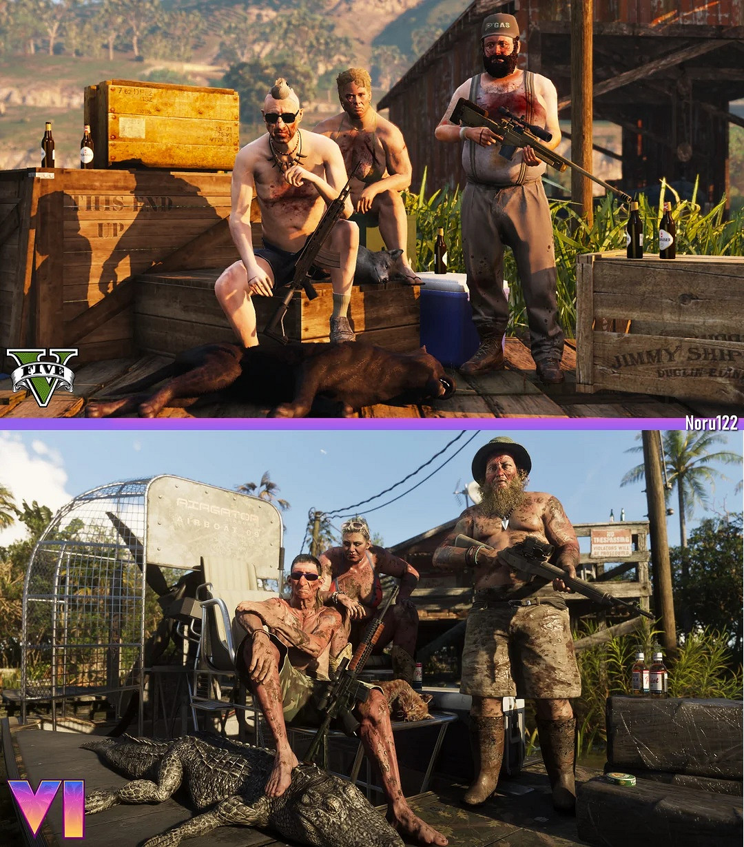 相似度99%!粉絲用《三男一狗》重現《GTA6》官方截圖 相似度99%!粉絲用《三男一狗》重現《GTA6》官方截圖