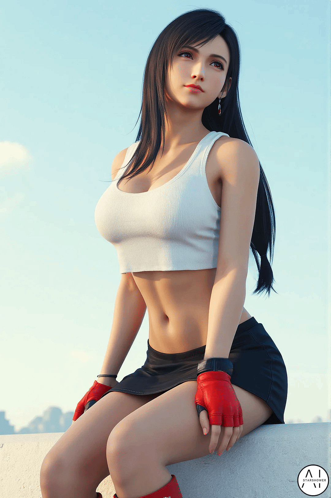 《最終幻想7RE》蒂法AI美圖賞：S線條的極致誘惑！