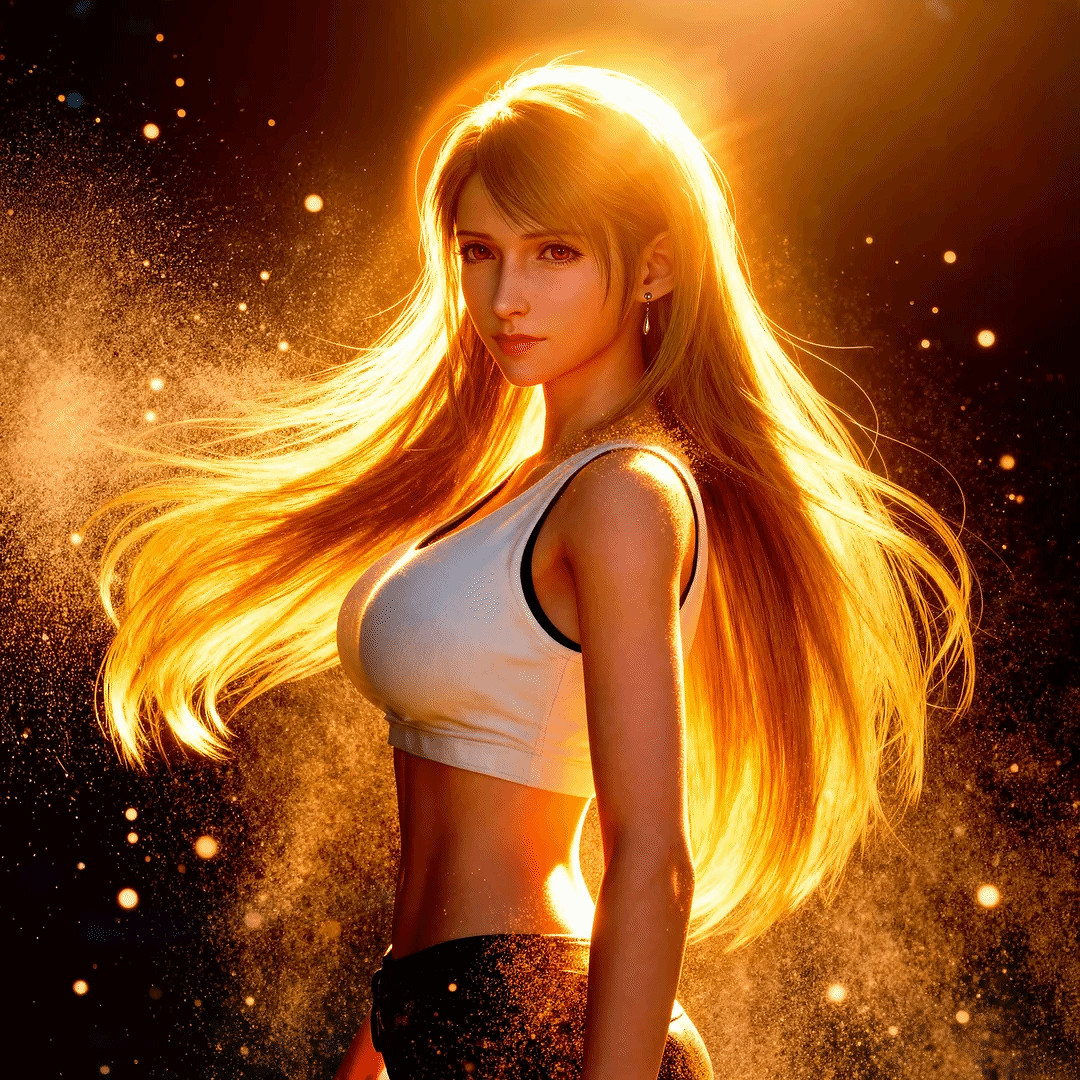 《最終幻想7RE》蒂法AI美圖賞：S線條的極致誘惑！