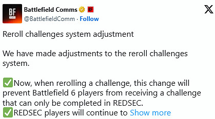 《戰地風雲2042》優化挑戰任務重置機制：可規避大逃殺模式