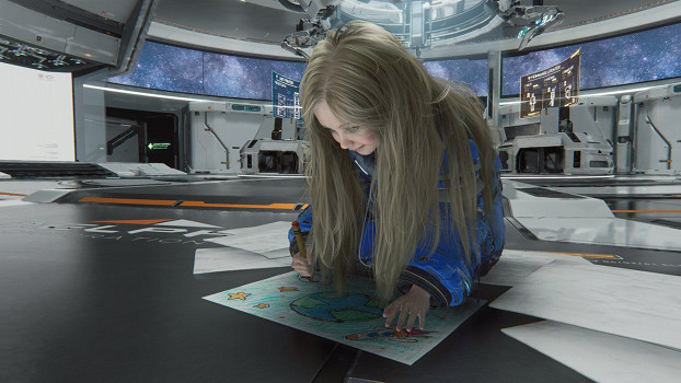 《虛實萬象》新截圖公布：小蘿莉趴在地上開心塗鴉