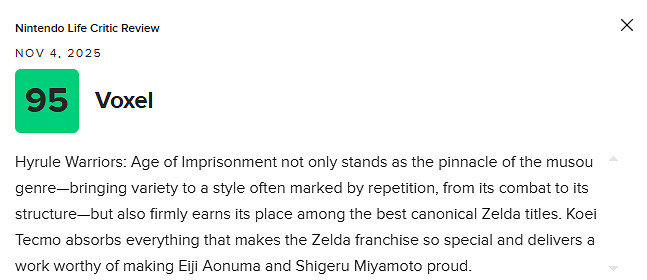 《塞爾達無雙封印戰記》M站均分79:展現了系列的新高峰 《塞爾達無雙封印戰記》M站均分79:展現了系列的新高峰