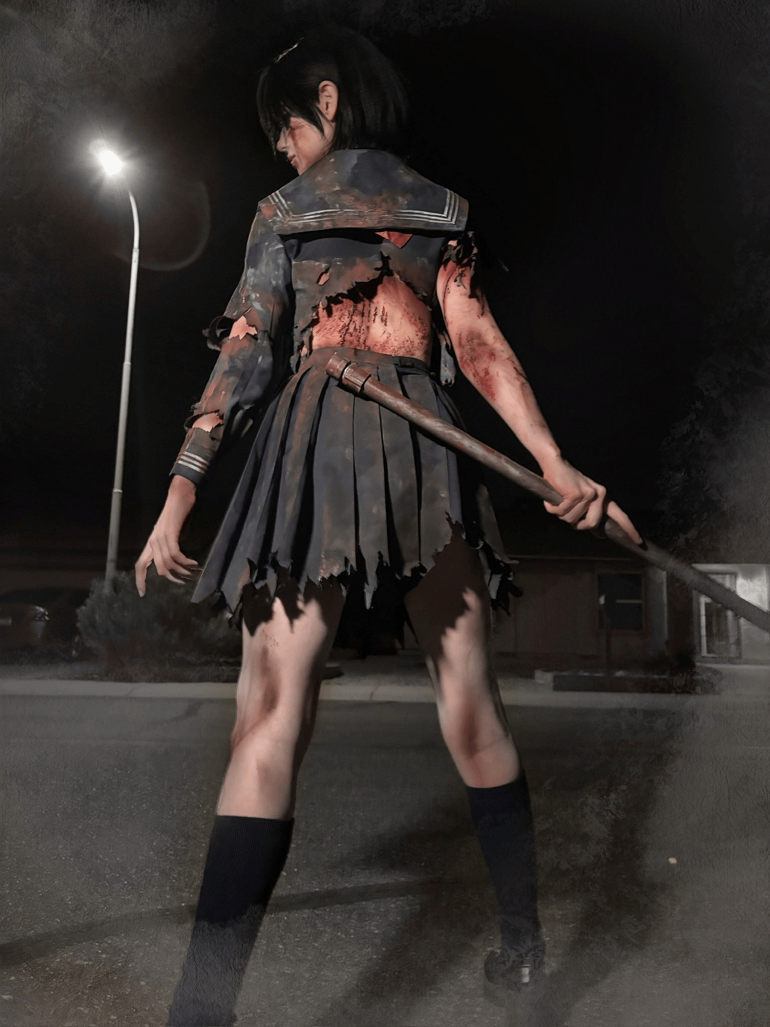 小姐姐曬出《沉默之丘f》超帥COS:戰損JK服手持鋼管! 小姐姐曬出《沉默之丘f》超帥COS:戰損JK服手持鋼管!