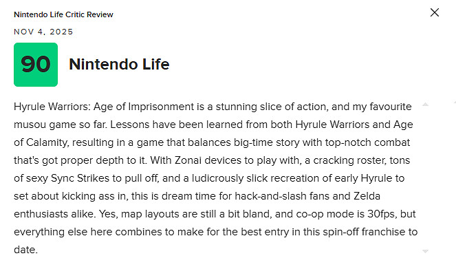 《塞爾達無雙封印戰記》M站均分79:展現了系列的新高峰 《塞爾達無雙封印戰記》M站均分79:展現了系列的新高峰