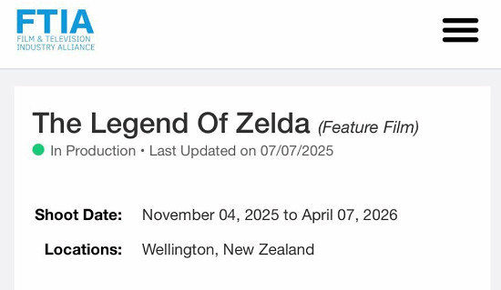 曝《塞爾達》真人電影已在拍攝中 預計明年4月完成! 曝《塞爾達》真人電影已在拍攝中 預計明年4月完成!