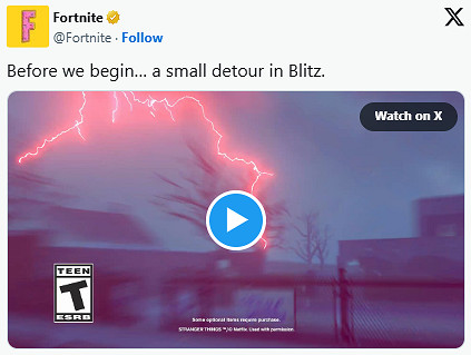 《堡壘之夜》官宣與《怪奇物語》連動！或於本月上線