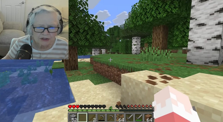 《當個創世神麥塊》直播驚現狂暴奶奶？遊戲操作引觀眾驚歎！