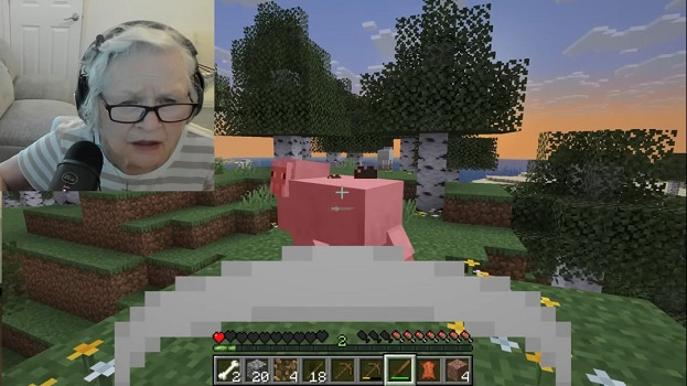 《當個創世神麥塊》直播驚現狂暴奶奶？遊戲操作引觀眾驚歎！