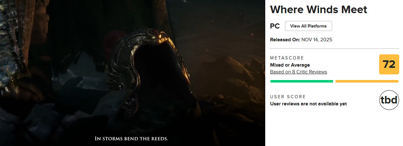 《燕雲十六聲》PC版M站均分85:元素過多但未發揮潛力 《燕雲十六聲》PC版M站均分85:元素過多但未發揮潛力