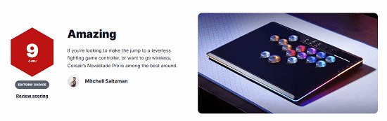 美商海盜船Novablade Pro無搖桿15按鍵控制器獲IGN 9分