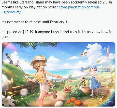 《星砂島物語》提前兩月登陸PS商店:疑因商店錯誤 《星砂島物語》提前兩月登陸PS商店:疑因商店錯誤