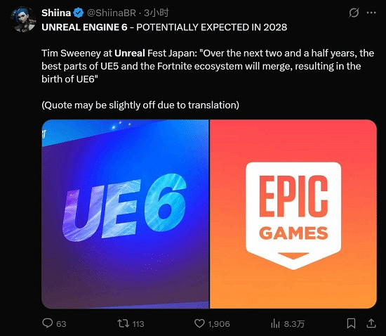 引擎大戰再升級!Epic官宣虛幻引擎6進入發布倒計時 引擎大戰再升級!Epic官宣虛幻引擎6進入發布倒計時