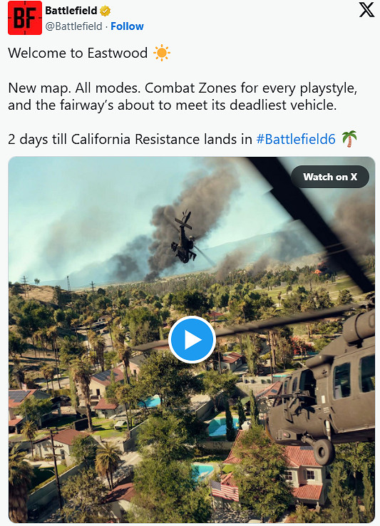 《戰地風雲2042》正式公布好萊塢主題新地圖“Eastwood”! 《戰地風雲2042》正式公布好萊塢主題新地圖“Eastwood”!