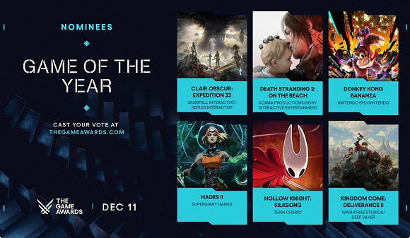 TGA 2025完整提名名單公布  《光與影》以12項提名領跑TGA2025