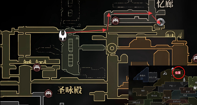 《空洞騎士：絲之歌》全地圖師位置 (第18頁：憶廊地圖)