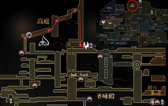 《空洞騎士：絲之歌》全地圖師位置 (第17頁：高庭地圖)