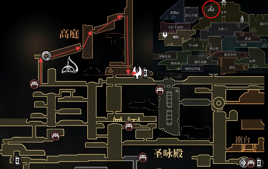 《空洞騎士：絲之歌》全地圖師位置