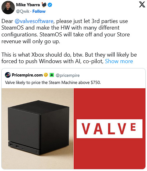 前暴雪總裁建言V社:開放SteamOS給第三方硬體商! 前暴雪總裁建言V社:開放SteamOS給第三方硬體商!