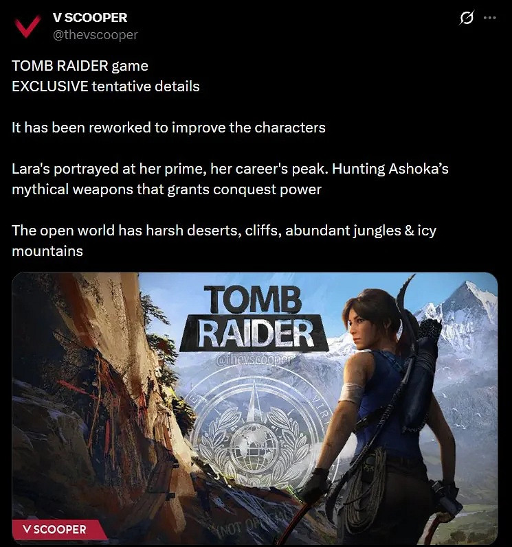 曝《古墓奇兵》新作：勞拉形象大改 難道顏值要回春？