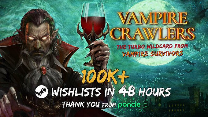 《吸血鬼倖存者》衍生新作願望單突破10萬！官方祝賀