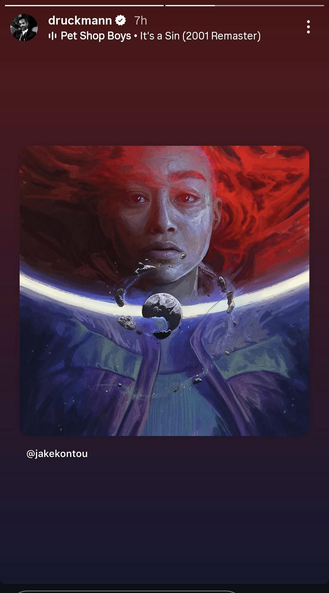 尼爾轉發《星際：異端先知》插畫：宇宙和光頭融合！