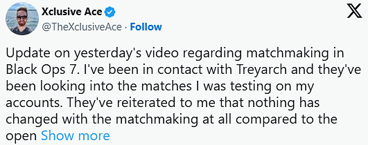 《黑色行動7》匹配再引爭議！主播要求公開原始資料