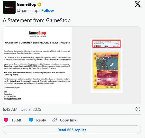 GameStop&quot;以偏概全&quot;騷操作遭群嘲：實際還是大坑！