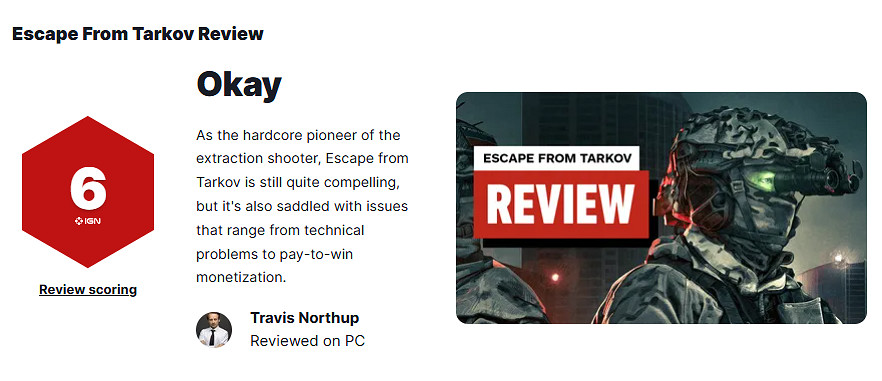 《逃離塔科夫》IGN 6分：災難級的性能、外掛泛濫！