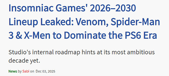 索尼全村希望?失眠組《金剛狼》等多款PS6大餅盤點