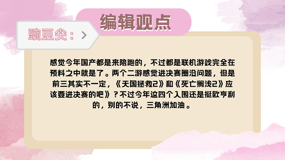 玩家之聲第二輪入圍即將公布，中國大陸研發遊戲的競爭力如何?