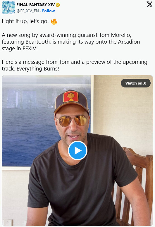 RATM吉他手為《FF14》譜曲:作曲家稱"追星成功" RATM吉他手為《FF14》譜曲:作曲家稱"追星成功"